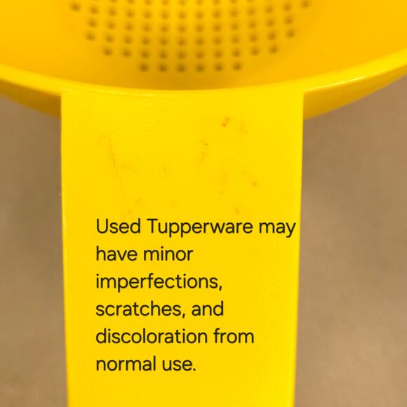 Vintage Tupperware Bundle #1288 Mix-N-Store Pitcher #1200 Strainer Yellow - Picture 9 of 9